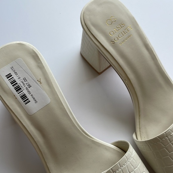 Oasis Society Block Heel Sandal white size 8 - Picture 2 of 7